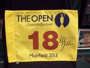 Autographed Phil Mickelson 2013 British Open Muirfield Pin Flag.