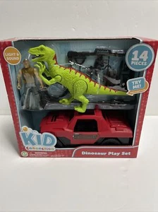 Kinderverbindung grün Dinosaurier Jeep Soldat Spielset mit Lichtern & Sounds 14-teilig - Bild 1 von 3