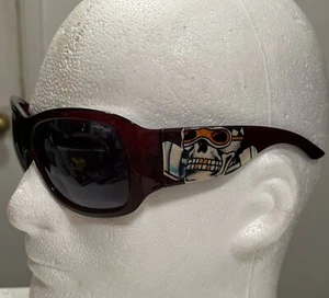Ed Hardy Red Vintage Tattoo Wear Sunglasses EHS014 62 20 124 USA - Picture 1 of 12