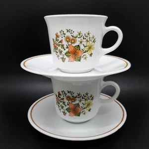 Corelle Indian Summer Tea Cups and Matching Saucers 4 Piece Set MINT CONDITION - Picture 1 of 9