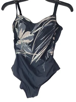 Christina Womens 6 Black Floral One Piece Swimsuit Bathing Suit Tummy Control - Image 1 of 4
