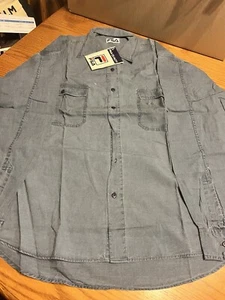 Fila Sport Men's L Long Sleeve Button Up Shirt Blue NOS - Picture 1 of 6
