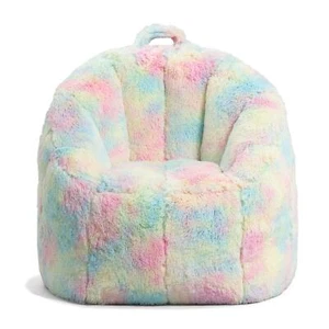 26"H Bean Bag Super Soft Cuddly Plush Seat Teens Kid Comfy Beanbag Chair Rainbow - Picture 1 of 8