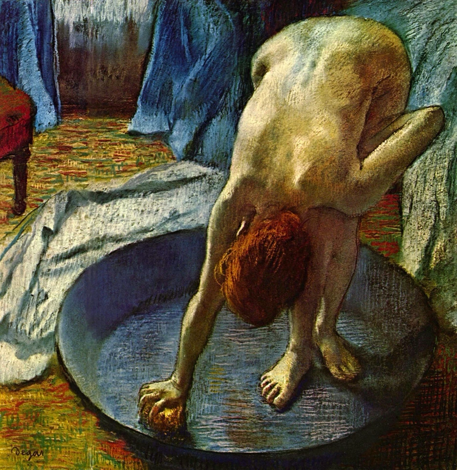 Reproducción de impresión artística sobre lienzo The Tub de Edgar Degas Giclee Foto 1 de 1