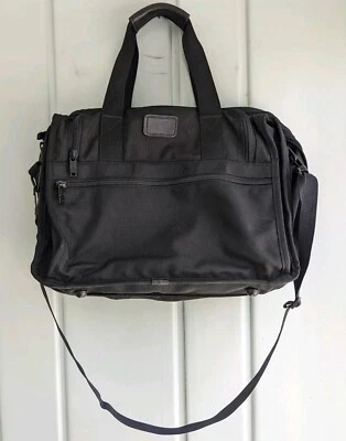 Tumi Expandable Briefcase Bag Organizer Duffle Vintage Black Nylon Ballistic USA - Image 1 of 4