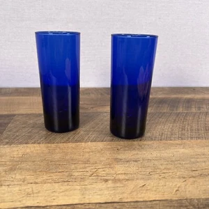 Set of 2 Flare Cobalt Blue Cooler Glasses Tumblers - Picture 1 of 5