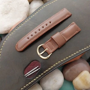 Padded Shell Cordovan Brown Short 16mm Gemex nos Unused 1950s Vintage Watch Band - Picture 1 of 6