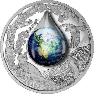 4 Canada 3d silver coins EARTH Water Droplet +MORNING DEW +Raindrop+wisdom - Picture 1 of 11