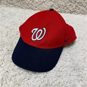Vintage Nike Washington Nationals Hat Cap Strapback Red Blue Adjustable Wool MLB - Picture 1 of 9