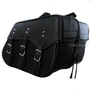 NEW 16" W x 12" H SLANTED SADDLEBAGS w/ ZIP-OFF FOR HONDA - HV79 - Picture 1 of 3