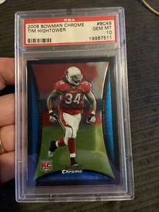2008 Bowman Chrome #bc49 Tim Hightower Psa 10 Rookie Pop 5 - Picture 1 of 2