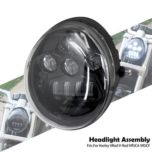 LED Projection Headlight Kit For Harley Vrod V-Rod Muscle Street Rod VRSCF VRSCA - Picture 1 of 15