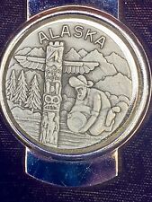 Alaska Gold panner miners totem pole coin themed money clip in case