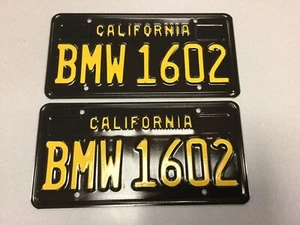 "BMW 1602" California Black Plates, BMW, 1600, 1600-2, 1602 - Picture 1 of 1