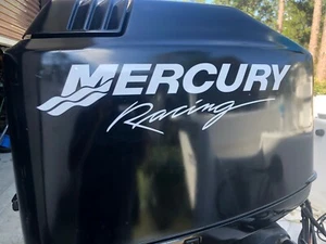 2X MERCURY Racing Boat Motor Cowl Side Decals - Color Choices - Size 21" Inch - Picture 1 of 8