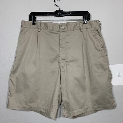 Шорты плиссированные хаки для гольфа Nike из хлопковой смеси эластичные размер 36 повседневные опрятные - Изображение 1 из 4