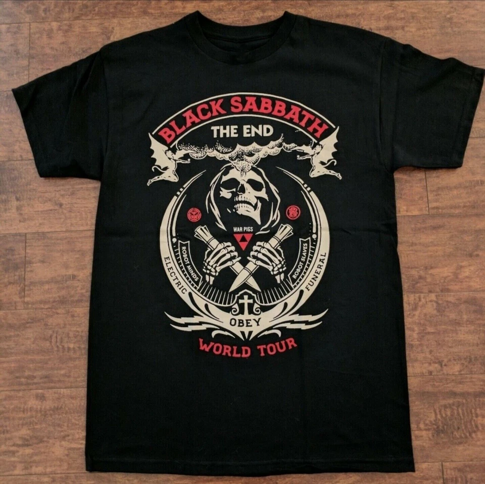 HANDMADE BLACK SABBATH THE END WORLD TOUR Cotton Black Size S-5XL T-Shirt DA267
