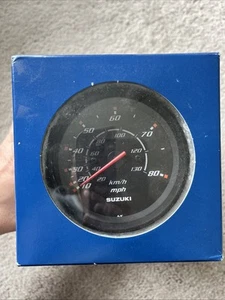 NEW Suzuki 4" Speedometer 80 MPH Performance Gauge 34100-93J02 Black OEM - Bild 1 von 3