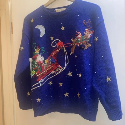 Suéter Vintage Feo Navidad Mary Englebreit Marisa Christina Clásicos Pequeño S Foto 1 de 4