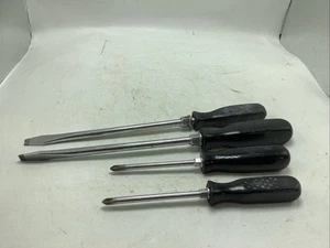 Vintage Snap-On Screwdriver - Black Handle Lot Of 4 USA - Picture 1 of 12