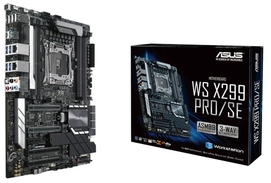 ASUS WS X299 PRO/SE 主机板 LGA 2066 英特尔 X299 8xDDR4 ATX USB3.1 M.2 — 第 1/1 张图片