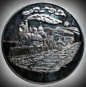 Raro Tren Ferrocarril México Vintage 2 Onzas .999 Plata Ronda 0267 - Imagen 1 de 2