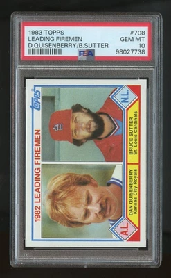 1983 Topps Set-Break #708  Leading Fireman (Bruce Sutter) PSA 10 GEM MINT - Image 1 of 2