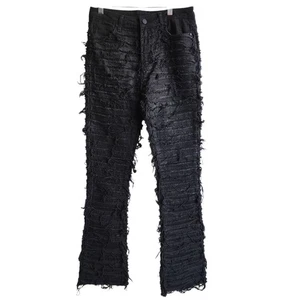 Pantalones de mezclilla ROCKSTAR ORIGINAL negros triturados rasgados desgastados melanía para hombre medianos 29x34 - Imagen 1 de 17