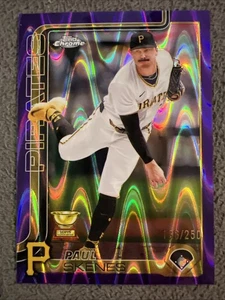 2025 Topps Chrome Rookie Cup Purple Raywave /250 #300 Paul Skenes Pirates *READ* - Picture 1 of 3