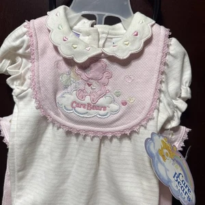 Vintage Y2K Care Bears 3 Piece Set NEW!! 0-3 Baby Girl Hearts RARE Embroidered - Picture 1 of 8