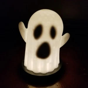 3D Printed Ghost Desk Lamp LED Light White Cute Spooky Halloween Kawaii Decor - Picture 1 of 6