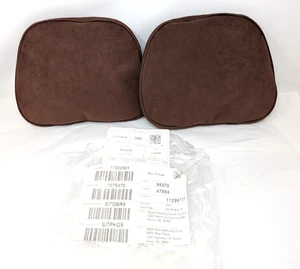 Cojín acolchado acolchado BMW reposacabezas almohadas asiento trasero respaldo acabado gamuza marrón - Imagen 1 de 4