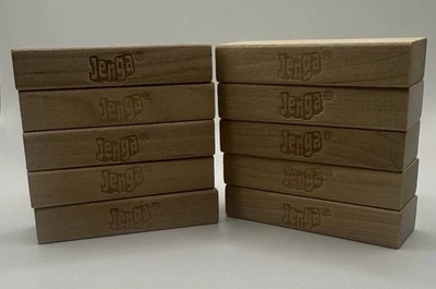 Lot of 10 Original Jenga Game Replacement Blocks Pieces Only 3" x 1-5/8" - Image 1 of 4