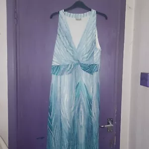 VESTIDO MAXI FLOTANTE AZUL ROMANO..TALLA 18..DAMAS - Imagen 1 de 4