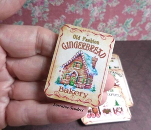OLD FASHION GINGERBREAD BAKERY SIGN ~ CHRISTMAS ~ DOLLHOUSE MINIATURE - Picture 1 of 2