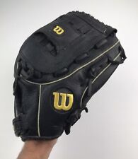 Wilson A600 Left Hand Black Leather Baseball Glove 12.5 Inch 