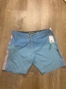 Vissla Board Shorts Men 38 Trip Out Blue Red Orange Stripe NEW NWT - Picture 1 of 7
