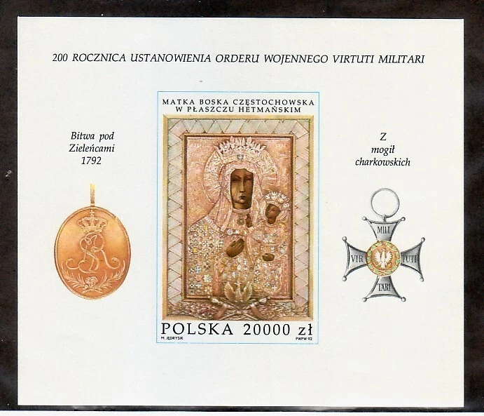 Poland Sc 3092 NH S/S of 1992 - Art - Black Madonna - Image 1 of 1
