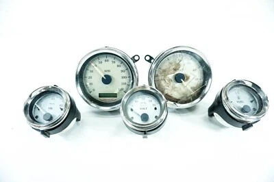 05 Harley Road Glide Touring Tacho Speedo DAMAGE Fuel Volt Oil Gauges 21K 1291 - Image 1 of 4