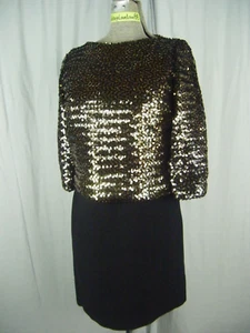 RUSSELL OF CALIFORNIA Vtg 60s Sparkle Sequin Top & Dress Set-Bust 31/2XS - Picture 1 of 9