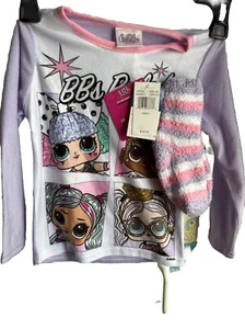 Licensed Girls LOL Surprise Shirt Pajama Size 4 (NWT) With Socks - Picture 1 of 10