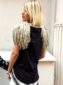 BNWT SASS & BIDE "Lone Passenger" Fringed Suede Leather Capelet Size Large $750 - Picture 1 of 10