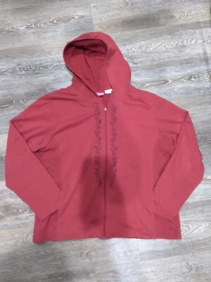 Moletom com capuz Cappagallo com zíper tamanho XL vermelho bordado  - Imagem 1 de 4