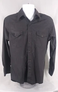 Vintage Wrangler Hemd Herren 16 x 33 schwarz Perlen Druckknopf Cowboy Schnitt hergestellt in den USA Western Rodeo - Bild 1 von 10