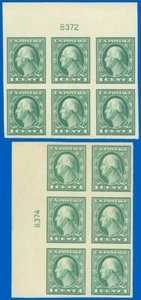 USA Scott #481, (2) PB/6, Top & Left PL#'s, Mint-NH, SCV $90.00 For Both! (SK) - Picture 1 of 1