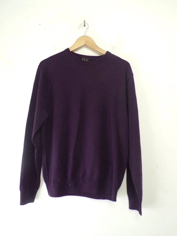 JOS A BANK мужской фиолетовый ворота шерстяная смесь пуловер свитер размер средний - Изображение 1 из 4