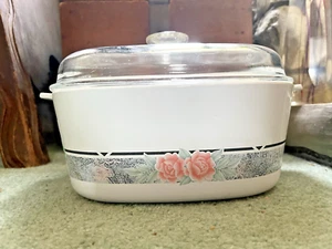 Vintage Corning Ware Silk and Roses A-2-B 2 Liter Casserole Dish w/P9C Lid - Picture 1 of 3