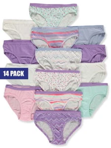 Fruit Of The Loom Girls' 14-Pack Hipsters Underwear - Purple/Multi, 14 (Big - Picture 1 of 1