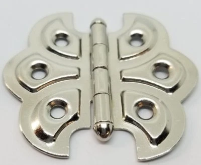 Nickel Plated Butterfly Hinge Steel shell design vintage antique old box rest...