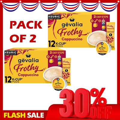 Gevalia Cappuccino K Cup Espresso Coffee Pods & Cappuccino Froth Packets, Pack 2 - Image 1 of 4